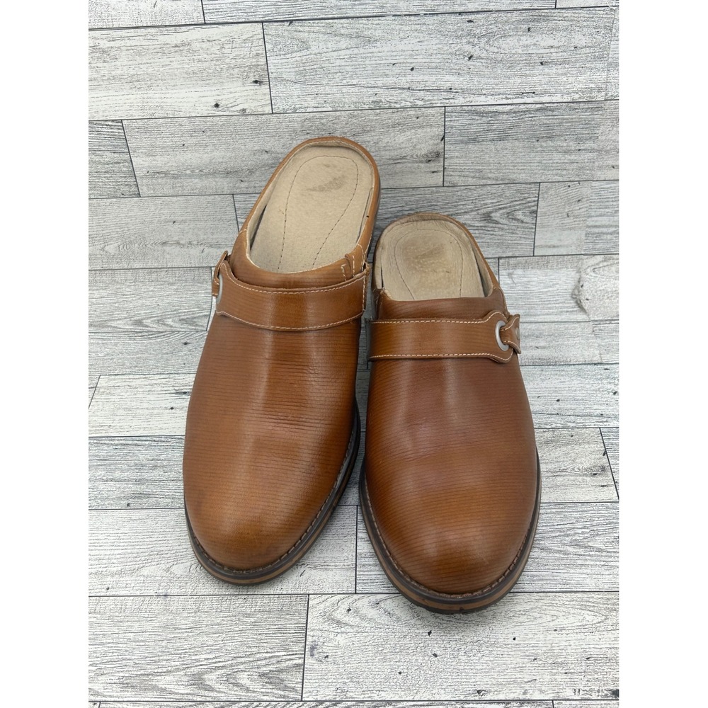 Red Wing Women Brown Leather Textured Lug Sole Clogs Mules 4608 Size 9.5B